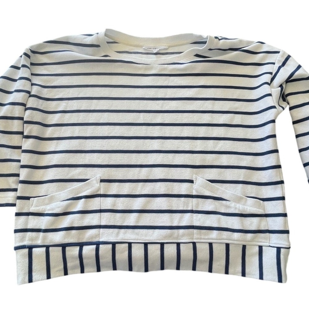 Lane + Delancey Women's Striped Long Sleeve Top with Pockets‎ Size M